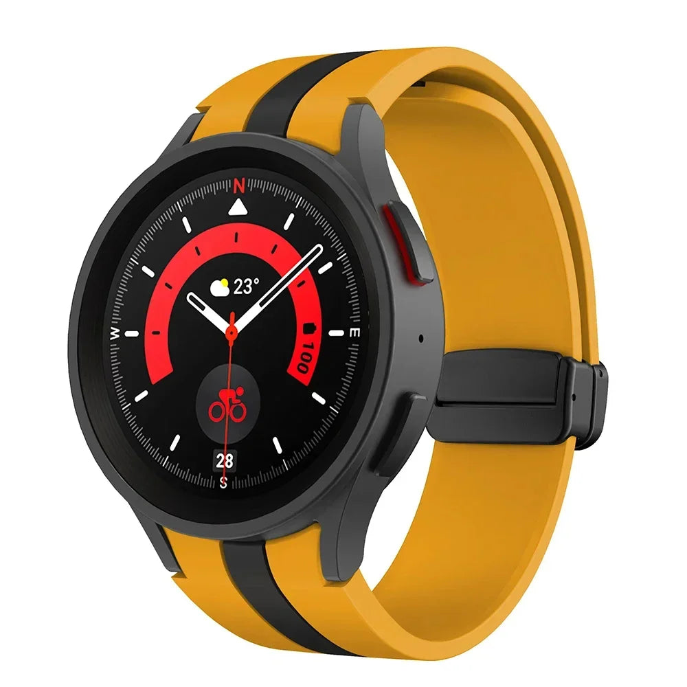 Komfort - Stil vereint: Atmungsaktives Silikonarmband mit Magnetschnalle für Galaxy Watch