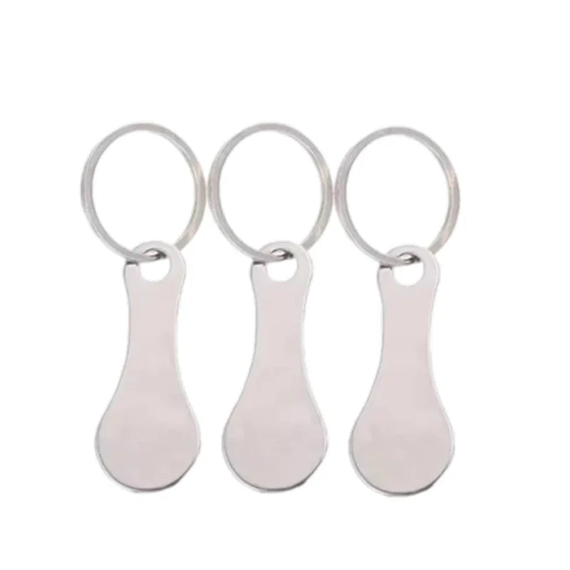 Praktischer Einkaufswagen-Token Schlüsselanhänger aus Aluminium, 1-5 Stück in Silber - Schwarz