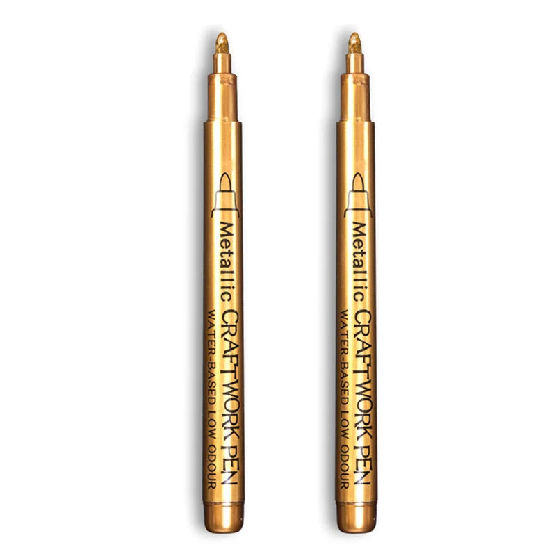 Glänzende Metallic Marker Gold - Silber – Permanente Pinselstifte für Kreative