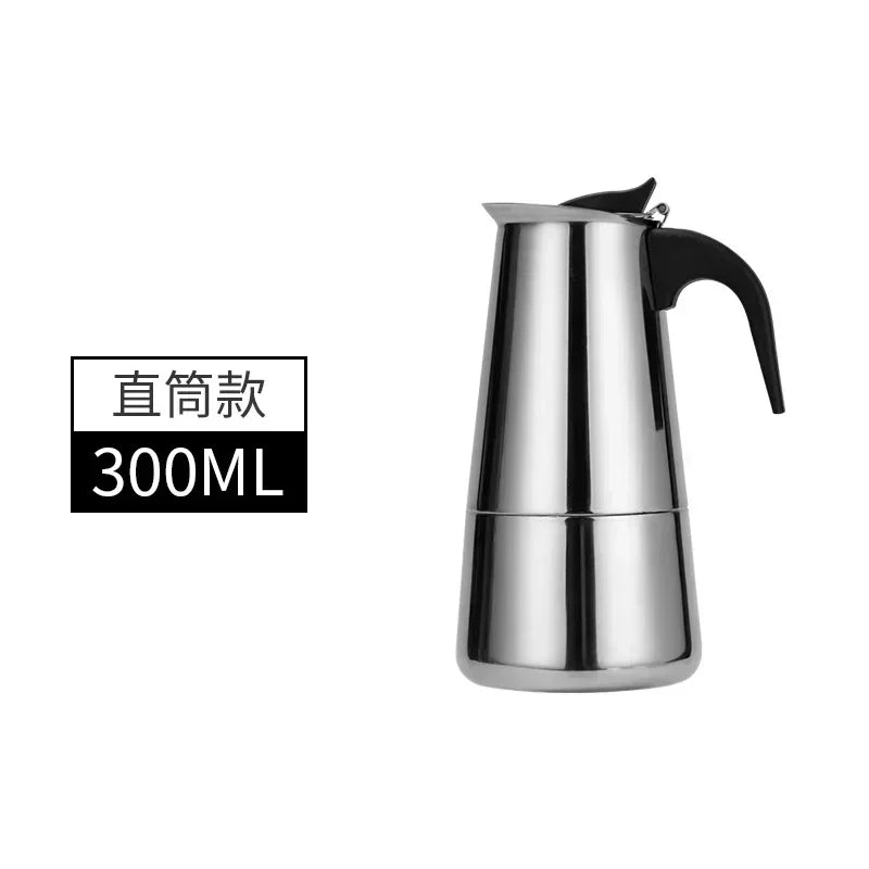Italienischer Edelstahl Moka Pot – Induktionstauglich, 50-600 ml, Aromatisch