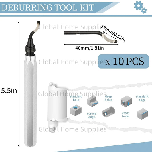Präzises Entgratwerkzeug für Metall, Kunststoff, Rohre - 3D Druck + 10 Klingen