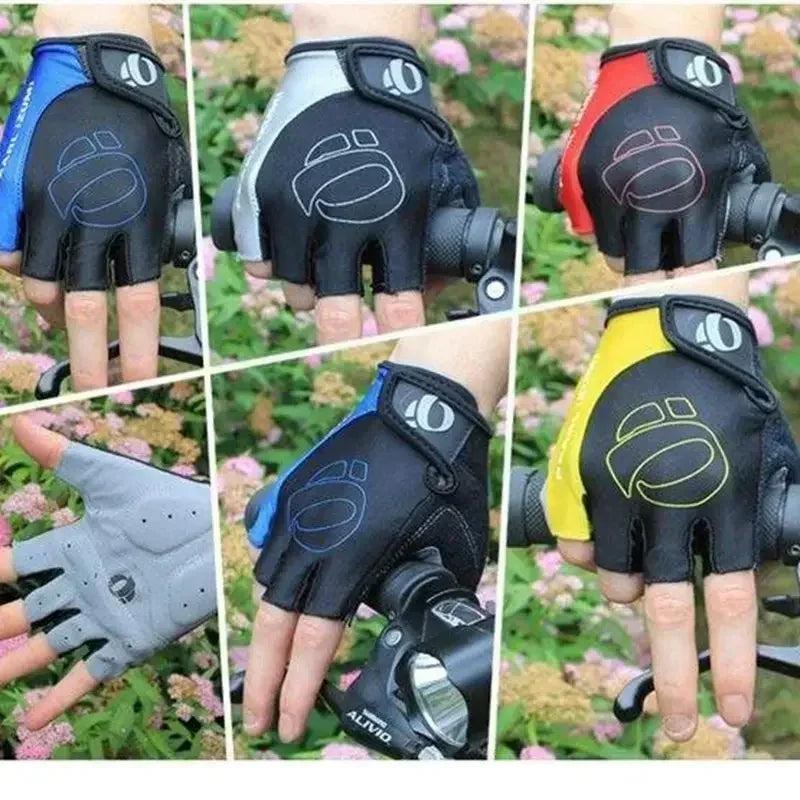 Rutschfeste Halb-Finger Fahrradhandschuhe mit Gel-Polsterung – Atmungsaktiv - Sicher