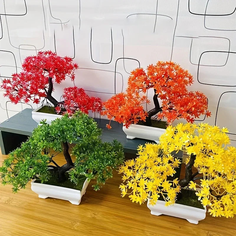 Grüne Kunstpflanze Bonsai für stilvolle Raumdekoration