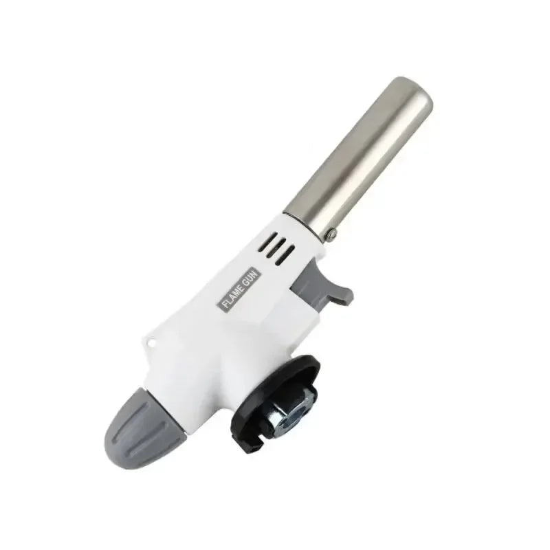 Vielseitiger Gasbrenner mit bis 1350℃ Flamme, elektronischer Zündung, weiß-silber