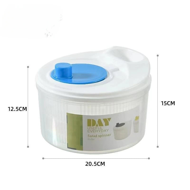 Manuelle Salatschleuder mit integriertem Abflusskorb und modernem Design