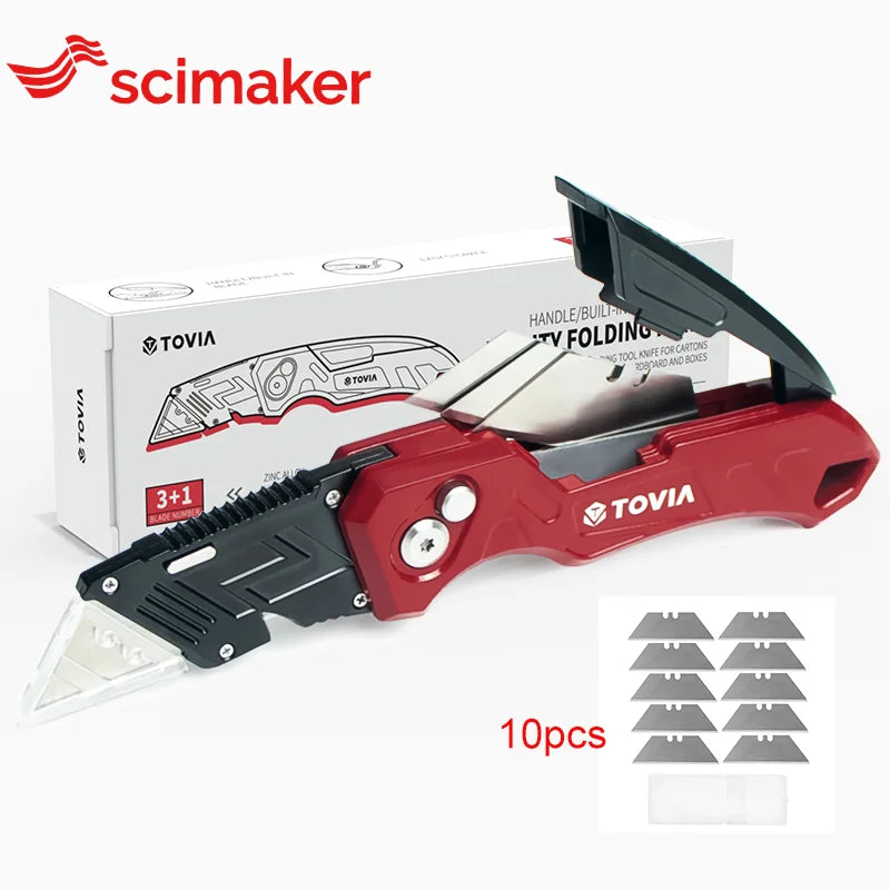 Vielseitiges Klappmesser mit scharfen Wechselklingen - ergonomischem Griff