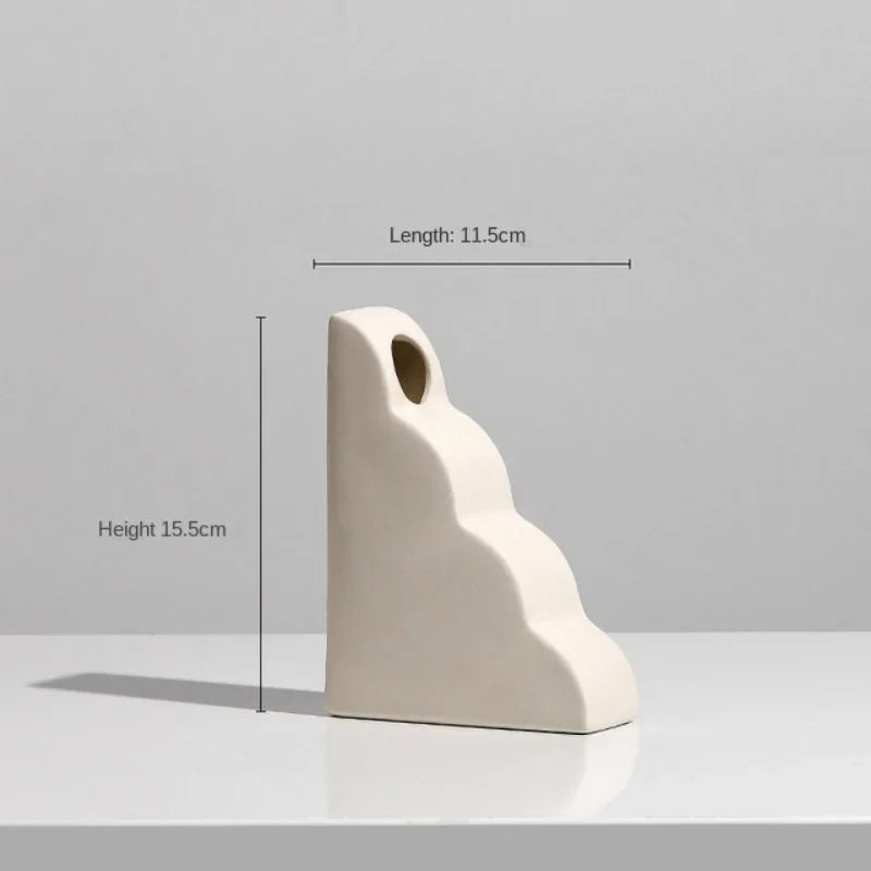 Moderne einfache Keramik Kunst Vase mit getrockneten Blumenarrangement