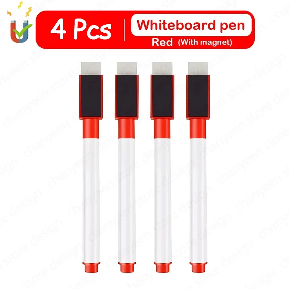 Magnetische Whiteboard-Stifte 4/8er Set – Löschbar, farbig - platzsparend