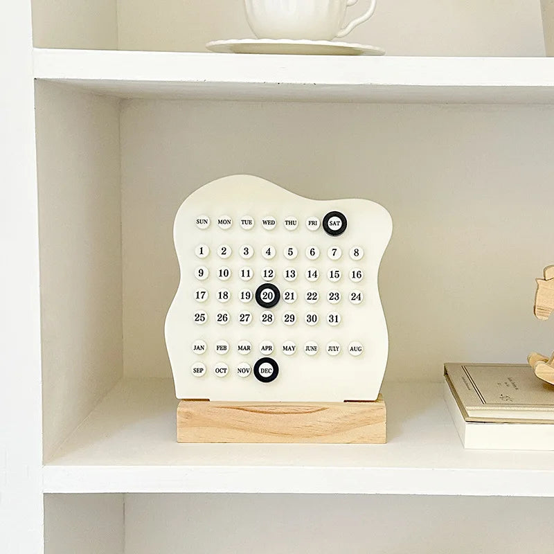 Montessori Holz Kalender: Einstellbar, nachhaltig - stilvoll für Büro - Zuhause