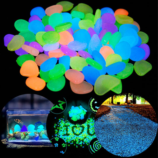 500 leuchtende Kieselsteine für Garten - Aquarien-Dekoration