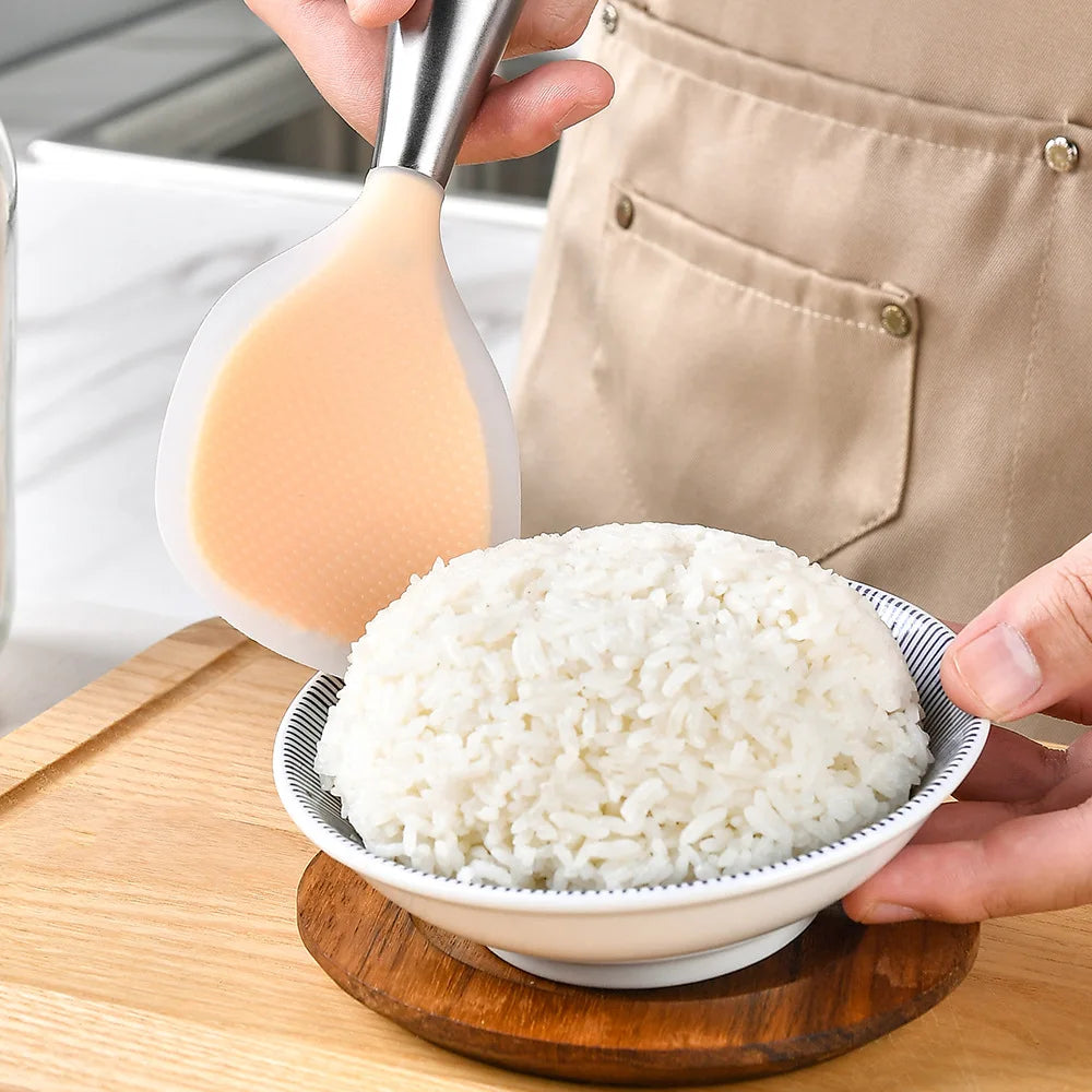2er Set Silikon Kochlöffel: Antihaft, Hitzebeständig für Küche & Reis