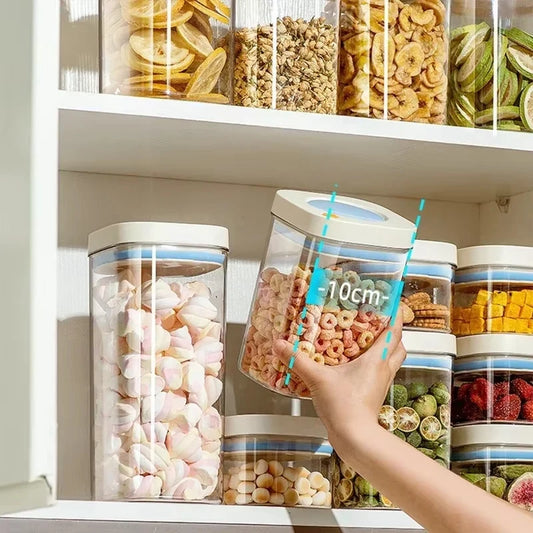 Vakuumversiegelte Frischhaltebox, transparent, luftdicht, praktische Küchenorganisation