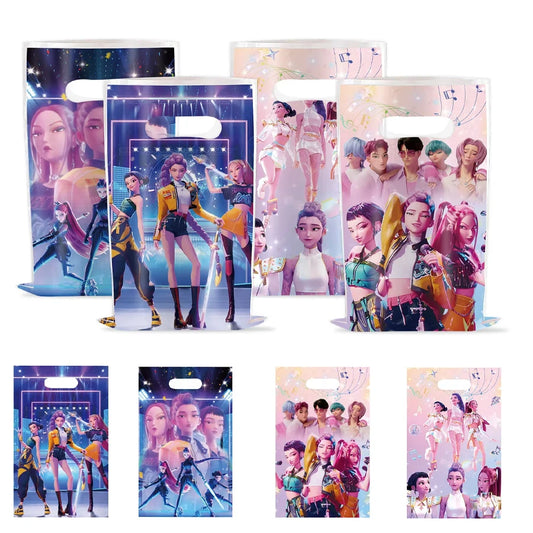 Bunte Kindergeburtstagstüten mit Anime Motiv für Party und Geschenke