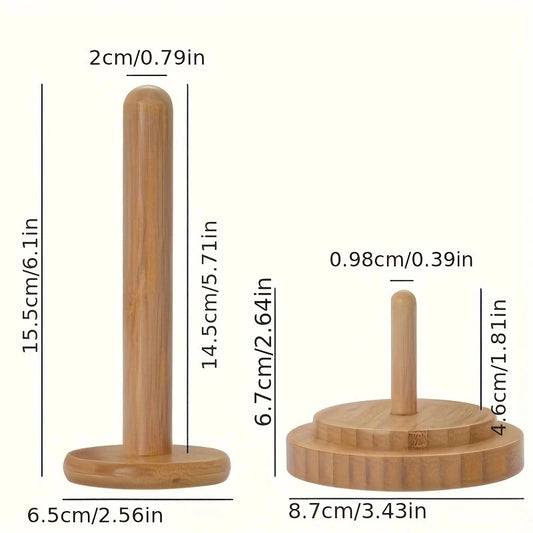 Garnständer aus Bambus und Holz mit drehbarer Kugel für Zuhause