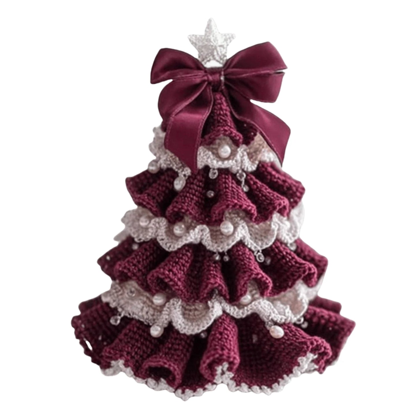 DIY gehäkeltes Weihnachtsbaum-Dekorationsset für Anfänger