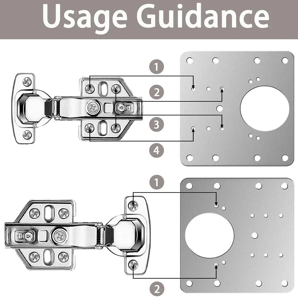 Robustes Edelstahl Scharnier Reparatur Kit mit Schrauben – 9x9 - 9x5 cm
