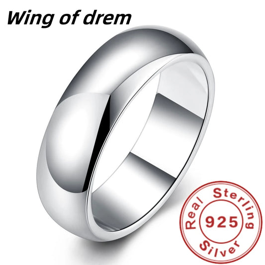 Eleganter 925 Sterlingsilber Ring für Damen in Größen 5-11, schlicht - rund