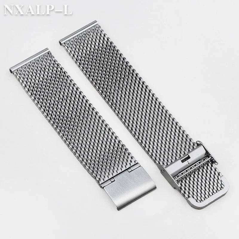 Edelstahl Milanese Mesh Uhrenarmband 18-24mm mit Sicherungsverschluss