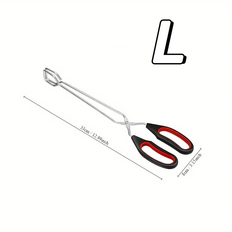 Vielseitige 3er-Grill-Scherenzangen aus Edelstahl mit rutschfestem Griffset