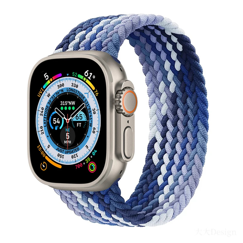 Geflochtenes Solo Loop Ersatzarmband für Smartwatch 38-49mm Unisex