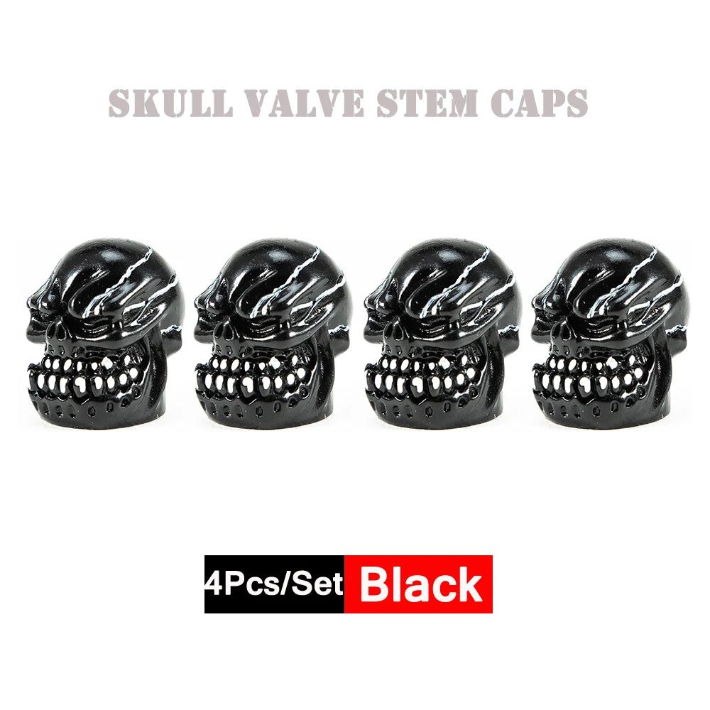 4er Set Totenkopf Ventilkappen Universal Staubdichte Reifenventilkappen