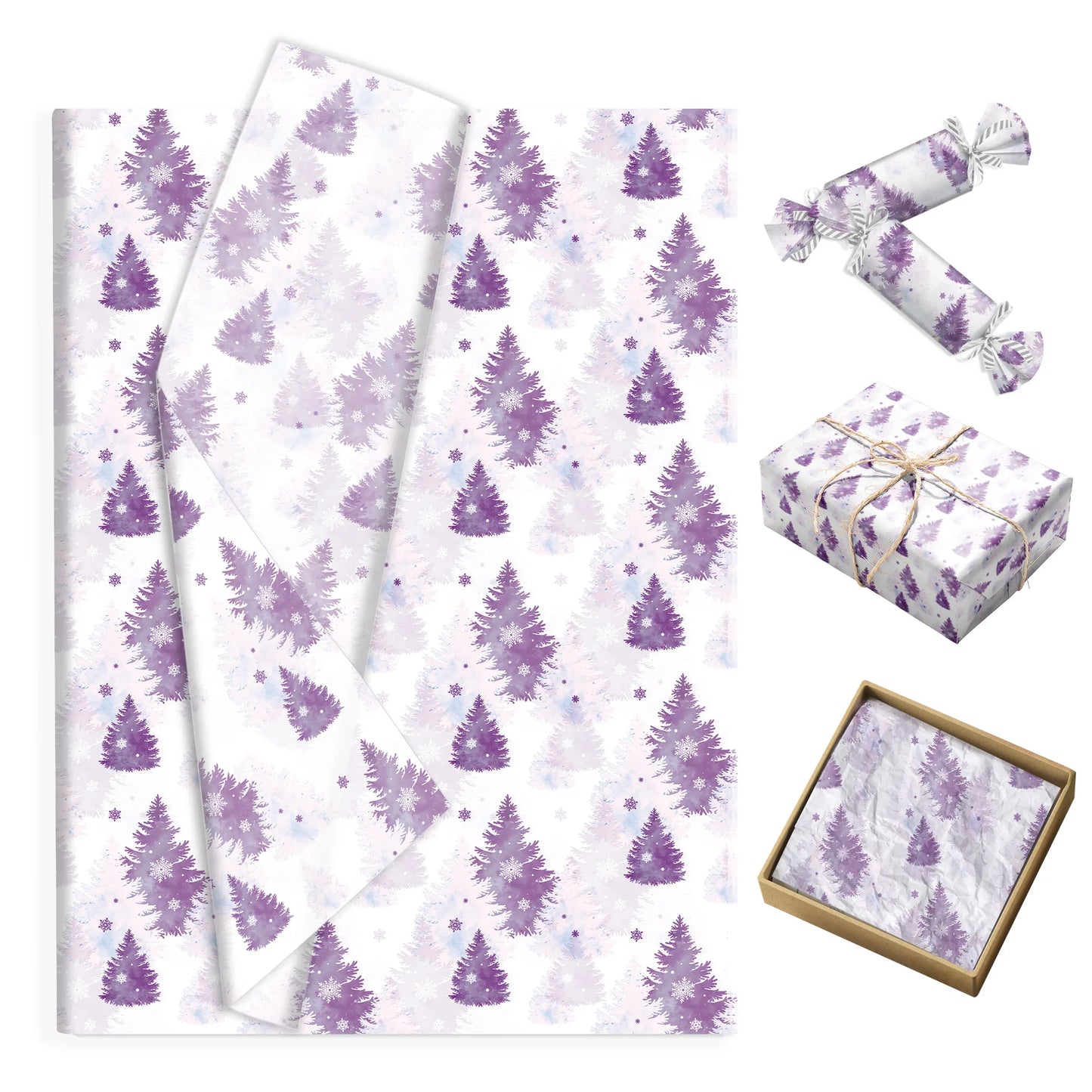 20/50 Stücke Weihnachts-Seidenpapier mit Schneeflocken- & Birnenmuster