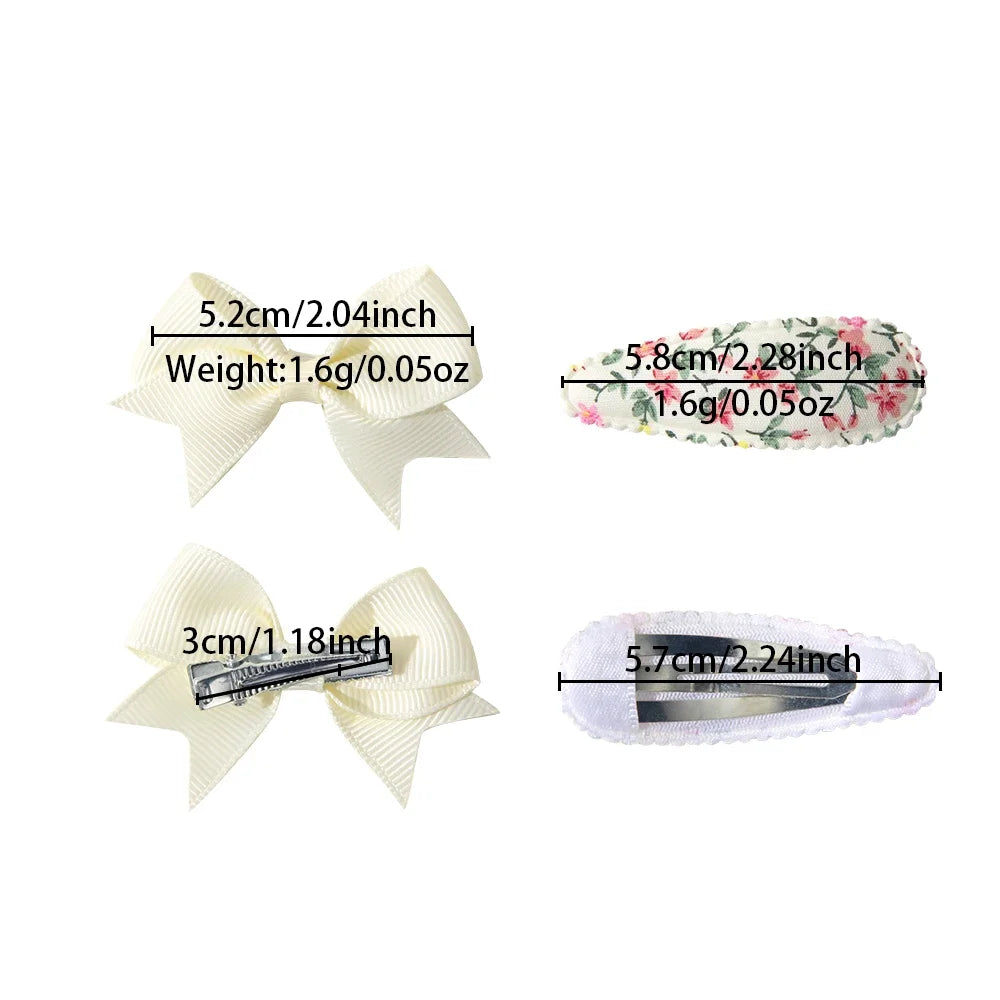Bunte Haarklammern Set – 4-teilig, sichere Legierung - farbenfrohe Schleifen für Mädchen