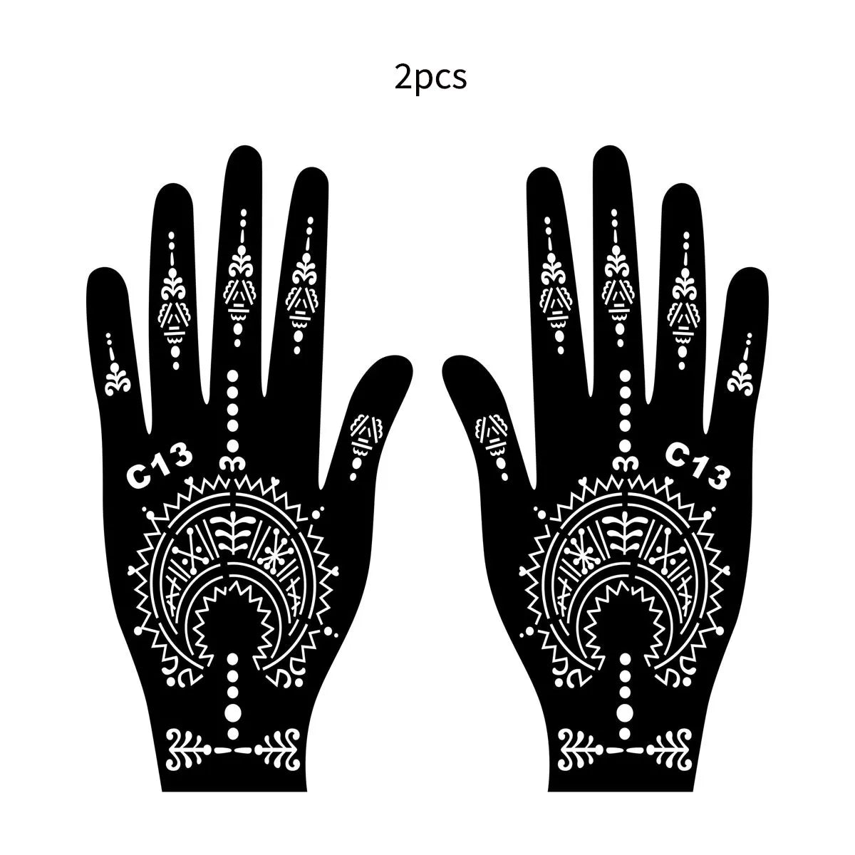 Wiederverwendbare Henna Tattoo Schablonen Blume für Hand und Finger