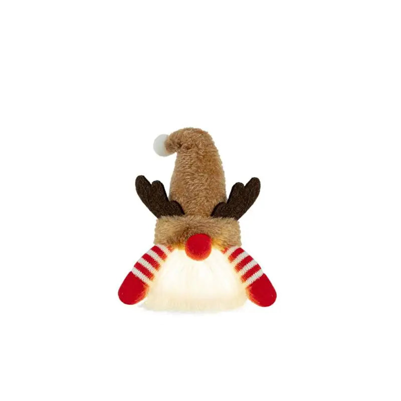 Kindliche Weihnachts-Gnom Puppe mit leuchtenden Pailletten Ornament