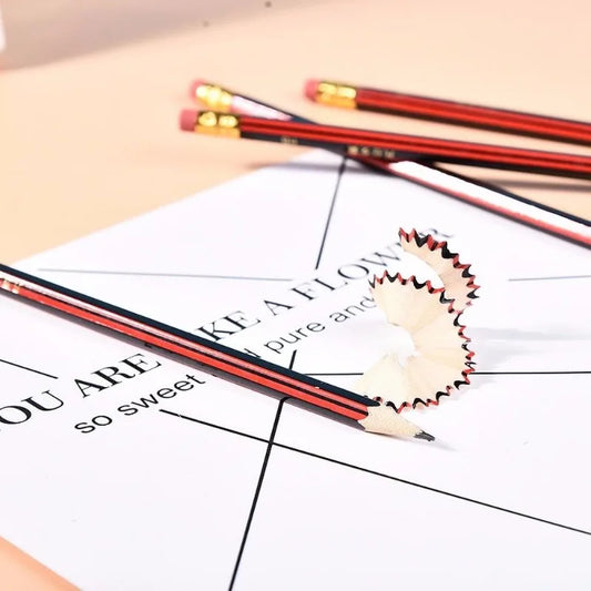 Präzises Schreiben - Skizzieren: 10er HB Holz-Bleistifte mit Radiergummi Set