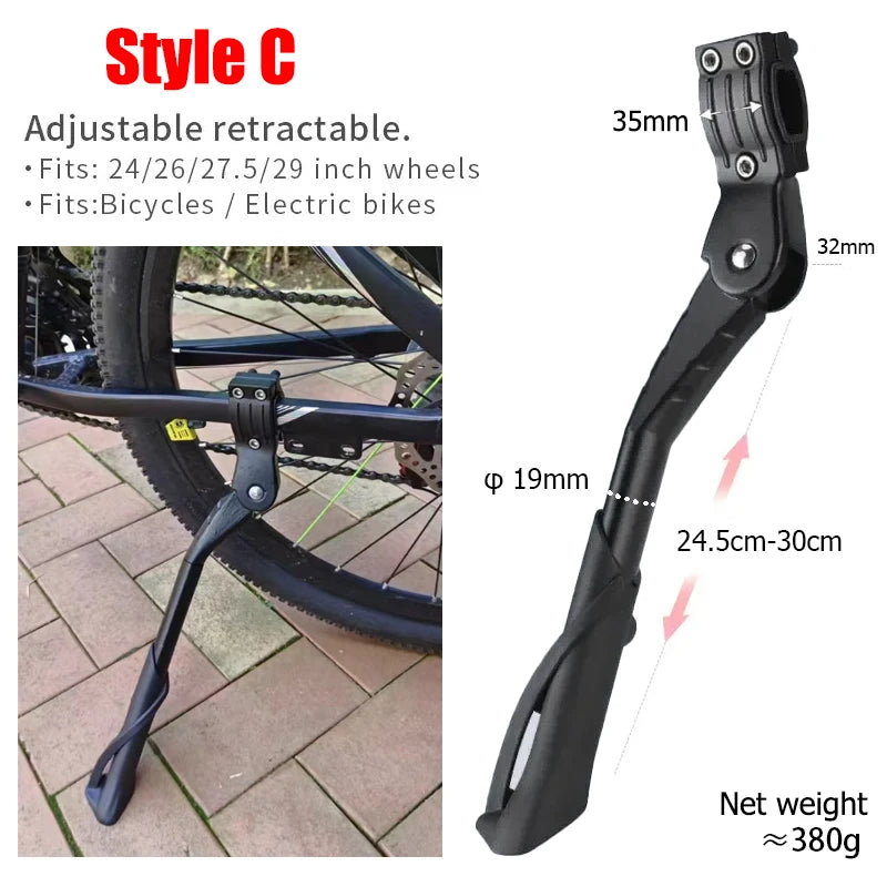 Robuster, verstellbarer Side Kick Fahrradständer aus Aluminium für 24-29 Bikes