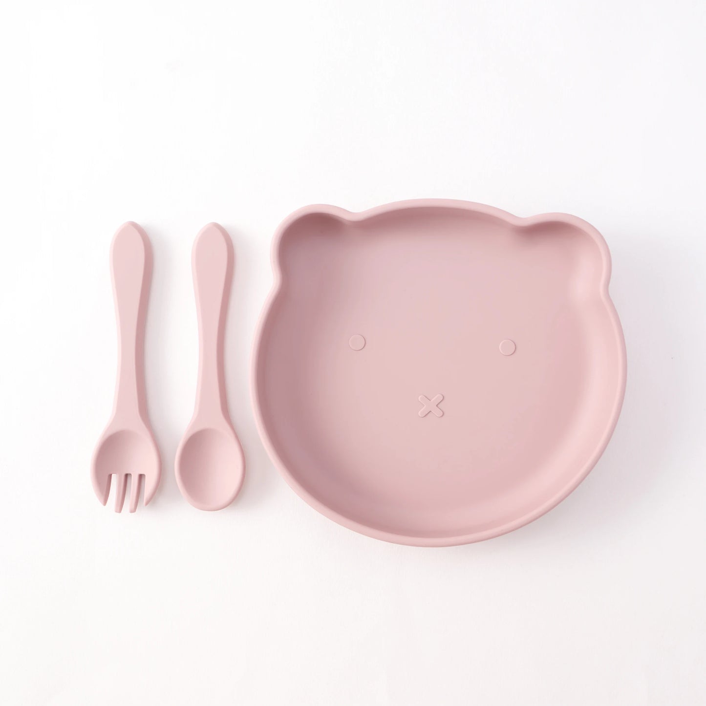 3-teiliges Babygeschirr Set mit Saugnäpfen Löffel und Gabel BPA-frei