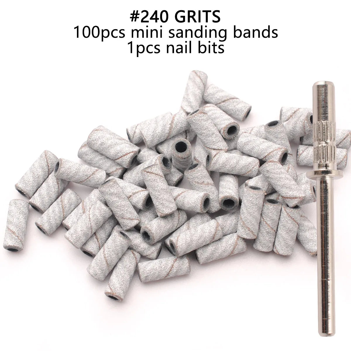 100 Mini Holz-Schleifbänder Set mit Nagelbohrer Bits für präzise Maniküre