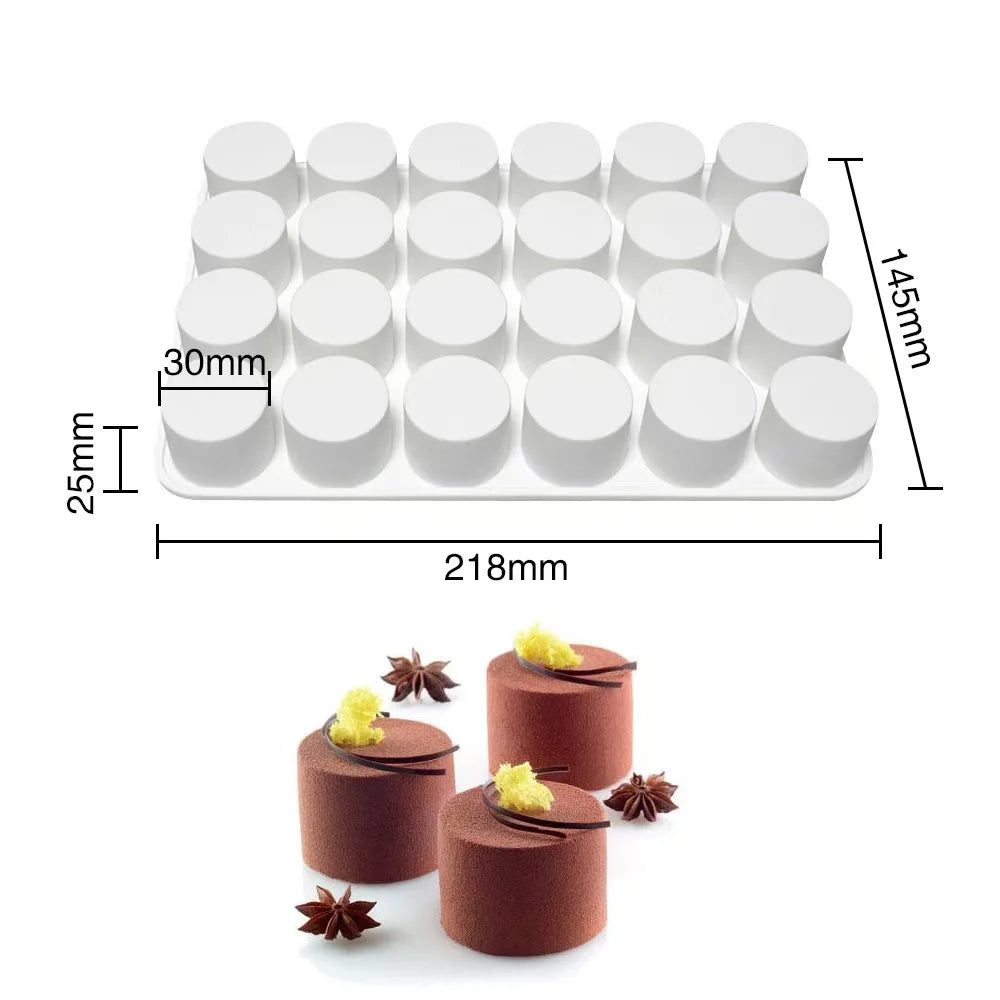 Zylinderförmige Silikonform für Seifen Schokolade Gelee Pudding Süßigkeiten