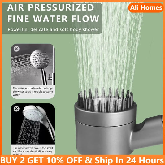 4 Modi Filter Duschkopf Handbrause Hochdruck Wassersparend mit Schlauch