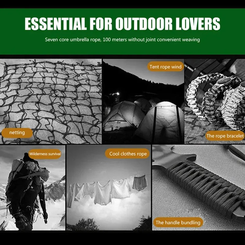 550lbs Profi Paracord Seil 4mm, 7-Kern robust für Outdoor - Survival