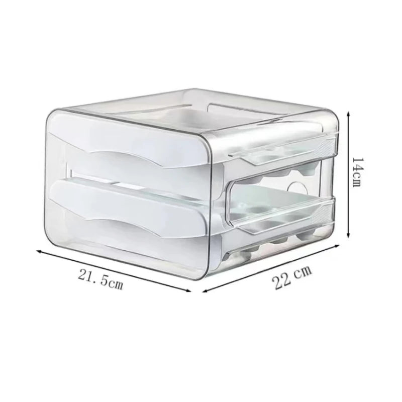 Platzsparend - Sicher: 2-Schicht Eierbox für 32 Eier, transparent - stapelbar