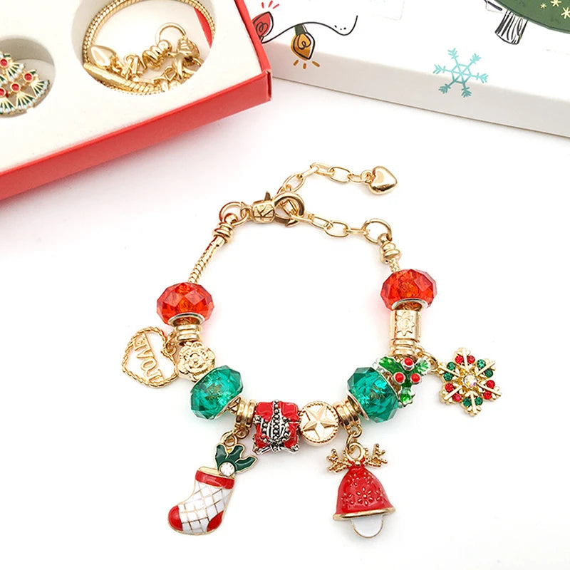 Überraschungs-Blindbox-Set mit 24 kreativen Adventsanhängern und Armbändern