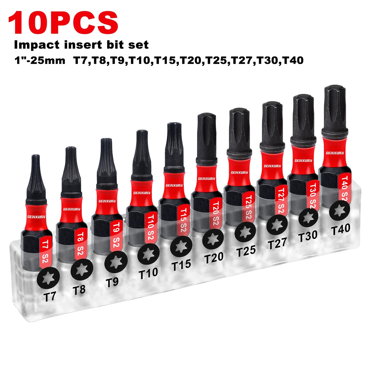Stoßfeste Torx-Bits T7-T40 aus S2 Stahl – 20-29 starke 1-Zoll Schrauberbits