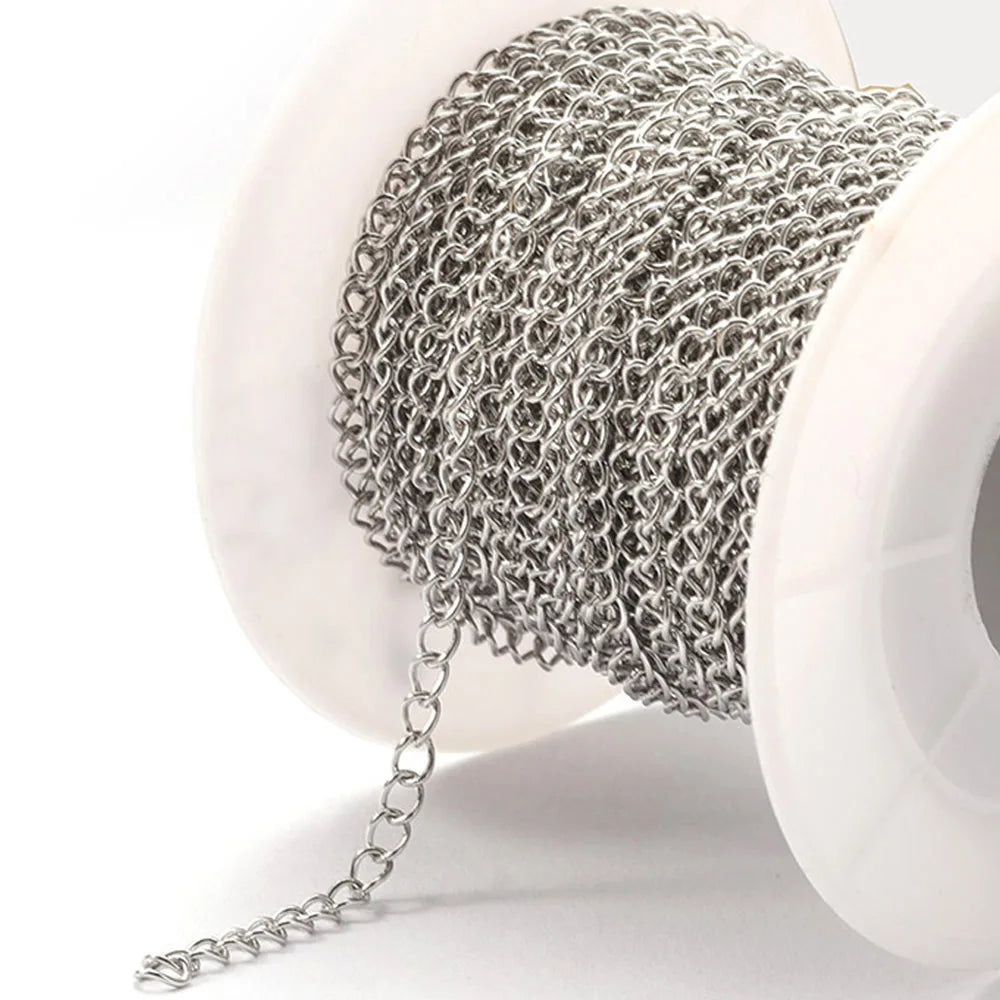 2 Meter Edelstahl Verlängerungskette in Gold, Silber, Stahl-Yabubest - Home & More