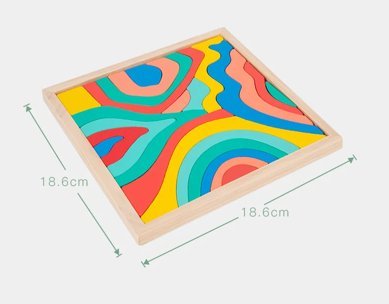 Kinder Holzblöcke Set - Regenbogen Farben - Fördert Kreativität und Motorik