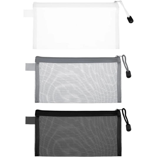 3er-Pack Netztaschen mit Reißverschluss zum organisierten Verstauen im Alltag