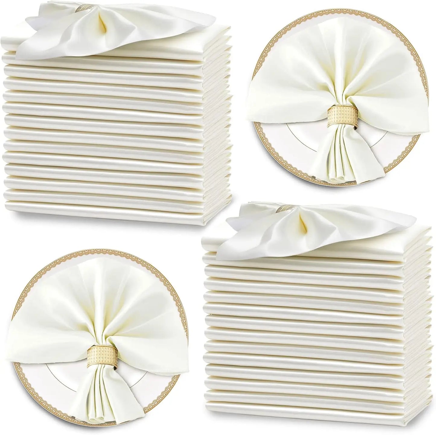 12 rote Satin Servietten 30x30 cm waschbar seidig weich für Event Deko