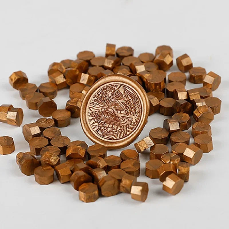 200 Stück Wachsdruckperlen für Siegel, Retro Versiegelung in Gold