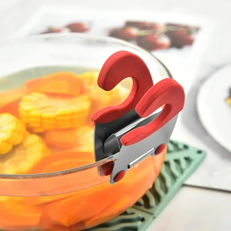 Küchenclip aus Edelstahl und Gummi für Löffel und Topfrandhalterung