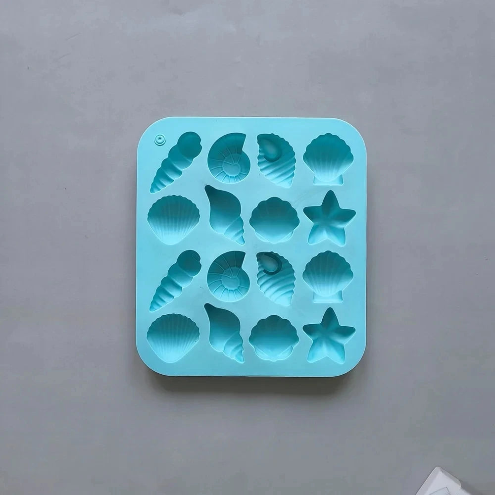 Silikonform 3D Muschel Meerestier 16 Mulden für Süßigkeiten und Kuchen
