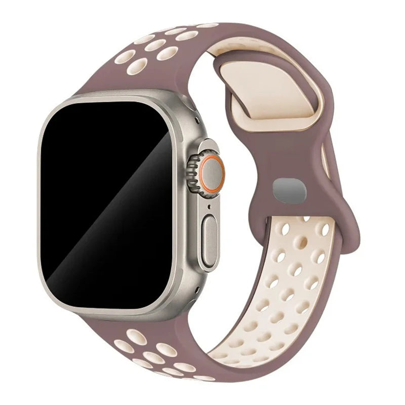 Sportliches Silikonarmband kompatibel mit Smartwatch 38-49 mm Modelle