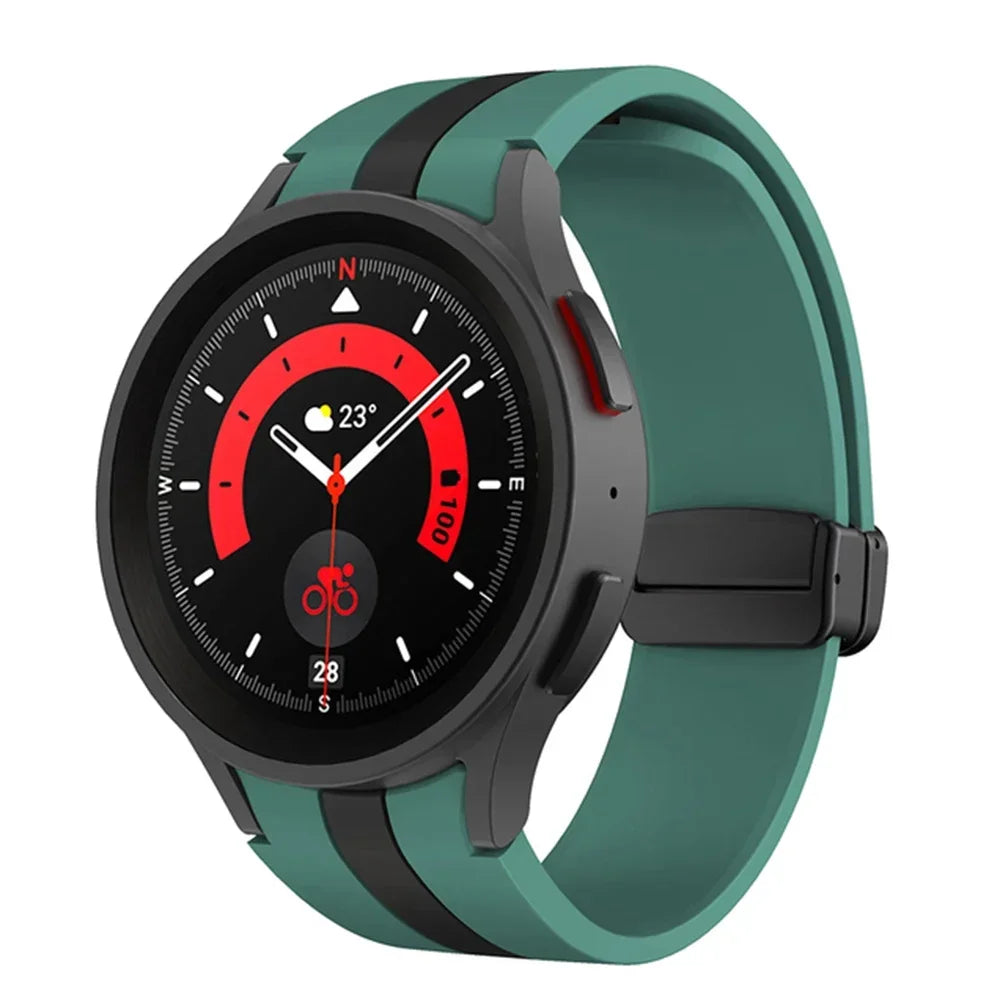 Komfort - Stil vereint: Atmungsaktives Silikonarmband mit Magnetschnalle für Galaxy Watch