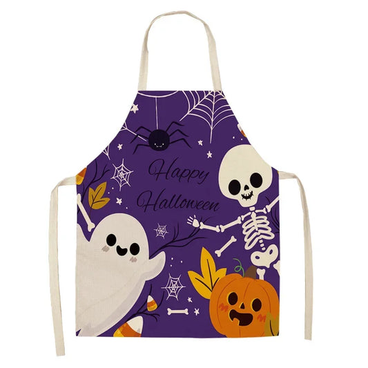 Halloween Kürbis Hexe Baumwolle Leinen Schürze für Küche - Reinigung