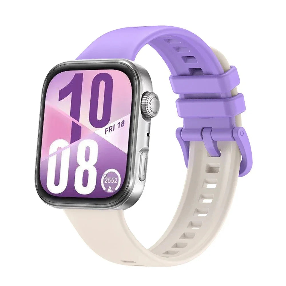 Atmungsaktives Sport-Silikonarmband mit bunter Metallschnalle für Watch Fit 3/4/4 Pro